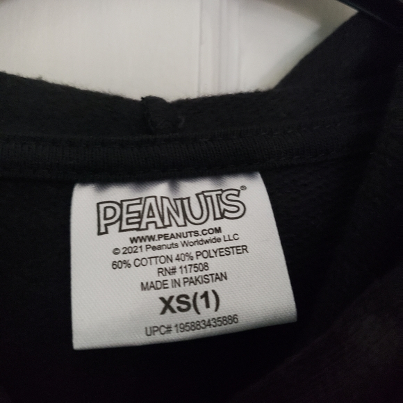 NWT Peanuts Snoopy Halloween Hoodie pull over great pumpkin black XS - Picture 3 of 4
